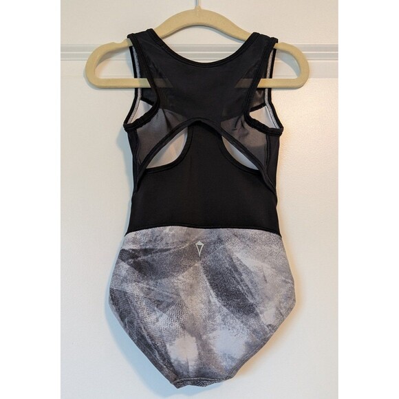 Ivivva by Lululemon Girls Size 6 Black Grey Dance Gymnastics Leotard Bodysuit - Picture 6 of 8